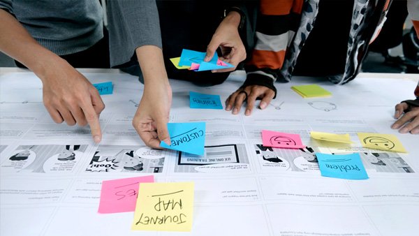 designers working with stickies